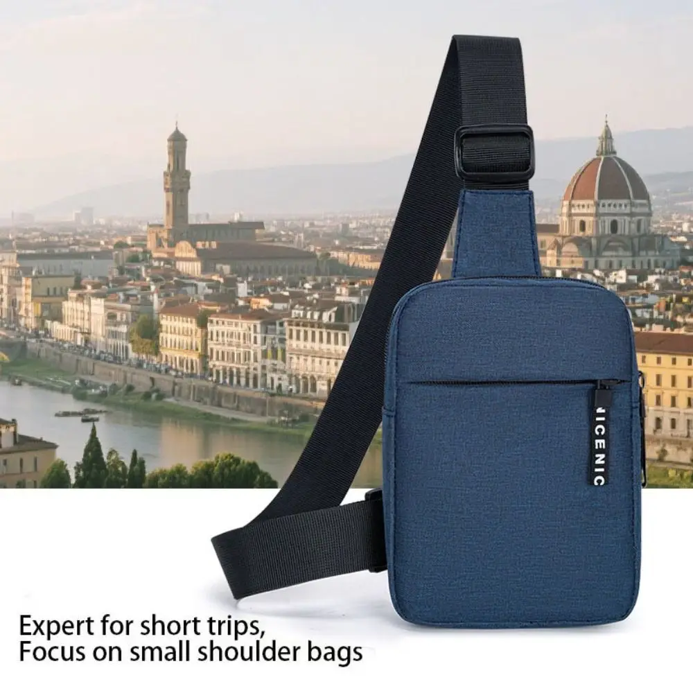 

Oxford Men's Chest Bag Solid Color Korean Style Shoulder Crossbody Bag Adjustable Shoulder Multifunctional Sports Waist Bag Male