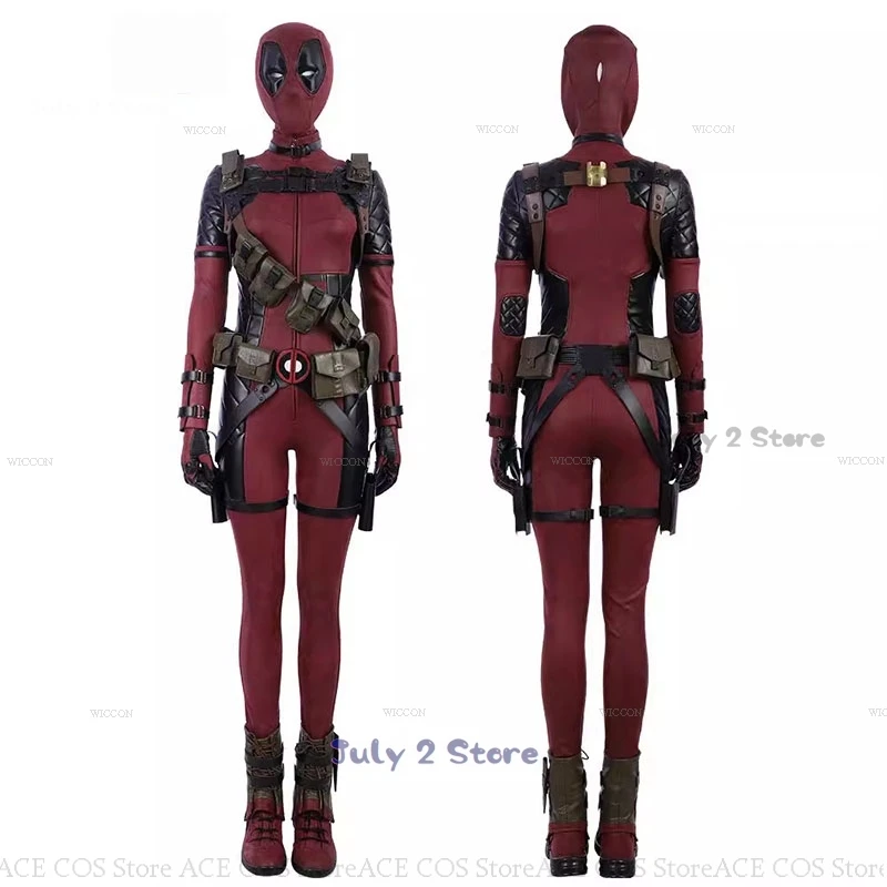 Lady Dead Cosplay Jumpsuit Wade SuperHero Gender Swap Pool Halloween Party Deaddpool Mask Cosplay Costume Prop Mask Movie Female