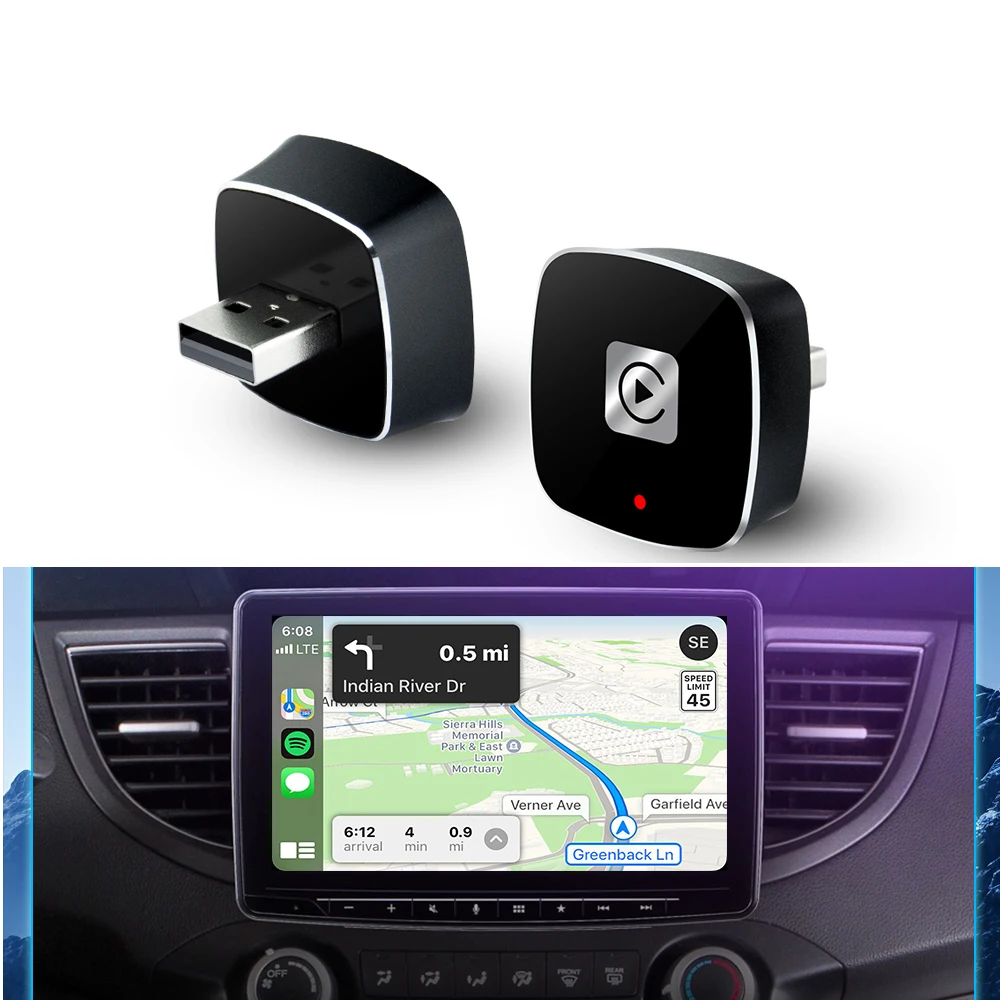 

Адаптер CarPlay 2 в 1, мини-бокс для Android Auto, проводной к беспроводу для Audi Ford Opel Skoda Hyundai Toyota Volkswagen Toyota Volvo