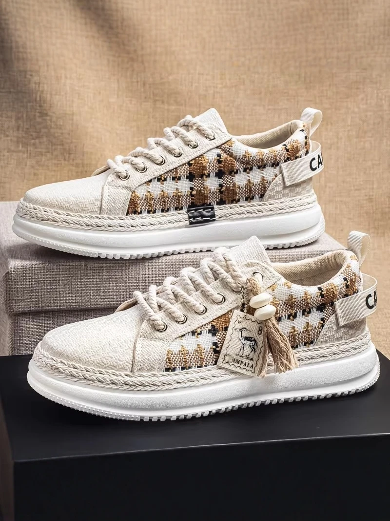 Casual Canvas Men's Shoes Breathable Low-Top Thickened Bottom Sports Sneakers Summer Versatile Flat Board Shoes Student Leisure