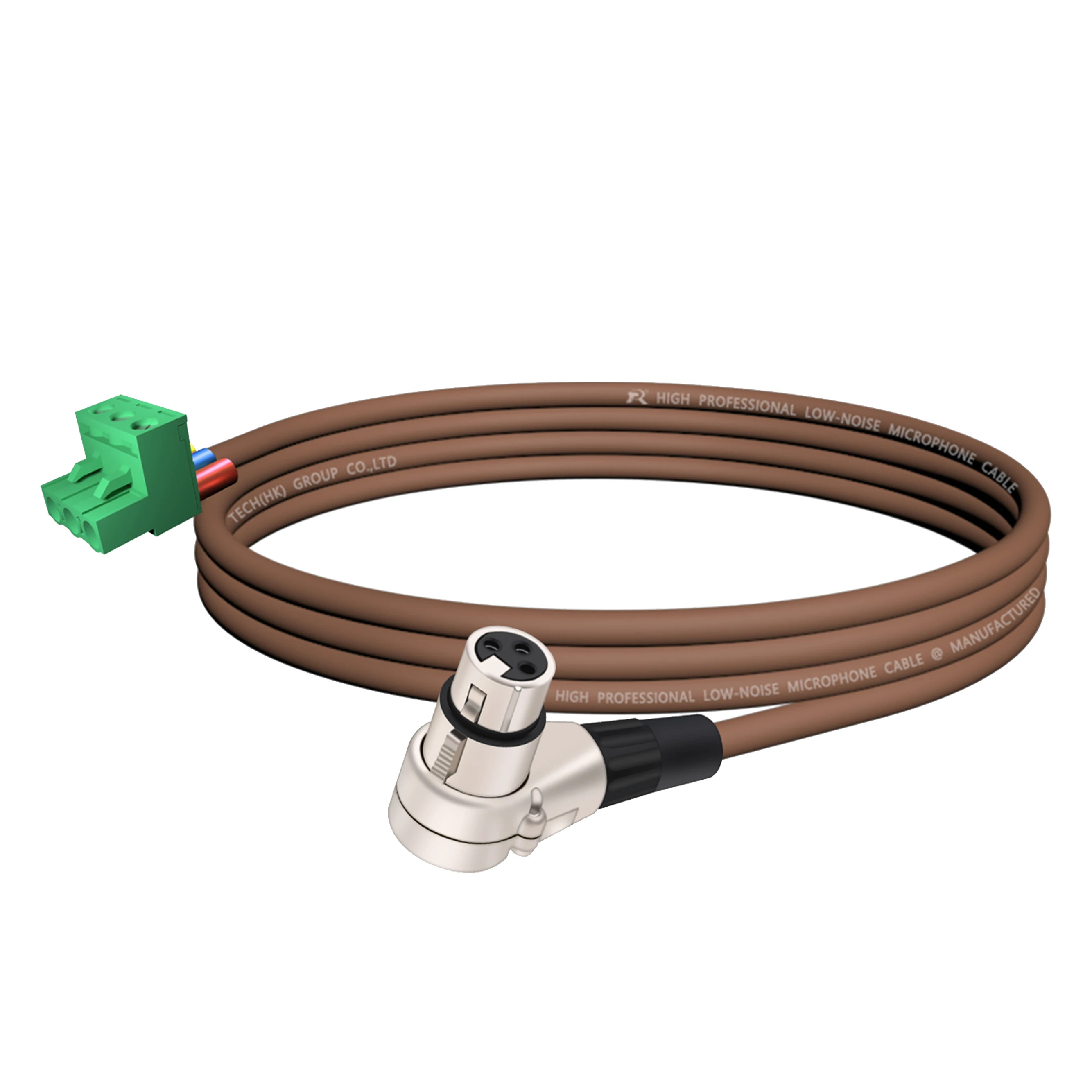 PHX3M/2EDG 5.08 3-polige Steckbare Schraubklemme ​ Rechtwinkliges Weißes Metall-3-P-XLR-M/F-Kabel, Audiokabel, Mehrfarbige Ummantelung – Detail 12