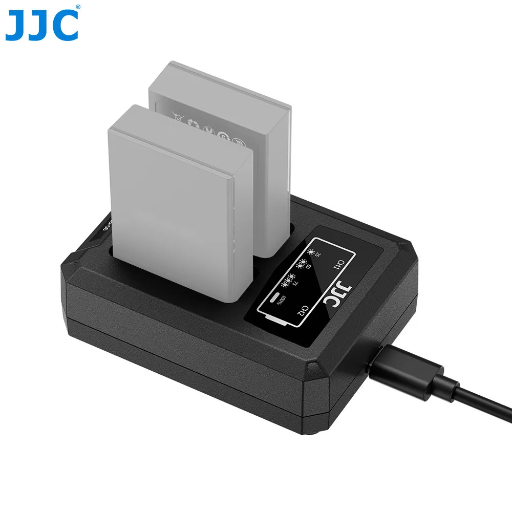 JJC BLS-5 BLS-50 BLS-1 USB Type C Dual Battery Charger for Olympus OM-D E-M10 Mark I II III IV PEN E-PM2 PEN E-PL Camera