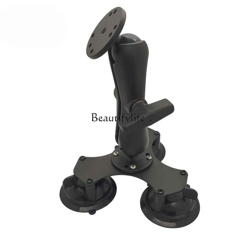 1.5-Inch three-suction cup bracket compatible with walkie-talkie navigator mobile phone fixing, ball head accessories