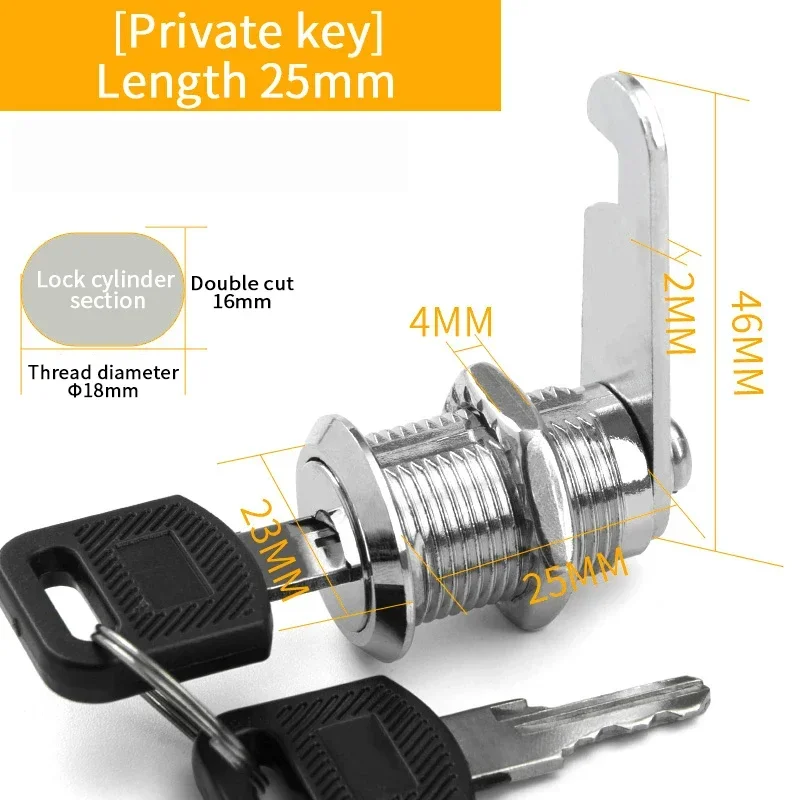 5/20/100Sets Veiligheidsslot Metalen Cilinder Kast Locker Cam Lock Met Sleutels Beveiliging Mailbox Lock lade 16 MM/20 MM/25 MM/30 MM