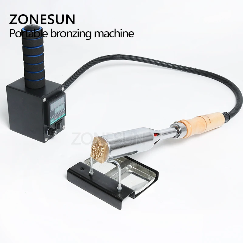 ZONESUN Handheld Leder Holz Papier LOGO PVC Heißer Folie Stanzen Rillen Präge Maschine Hitze Presse Maschine Branding Eisen