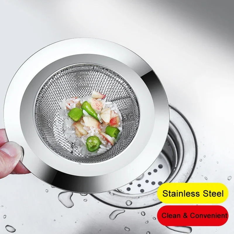 Kitchen Stainless Steel Sink Filter Shower Drain Hair Catcher Stopper Filter Bath Floor Drain Cover Anti-clogging Sink Strainer