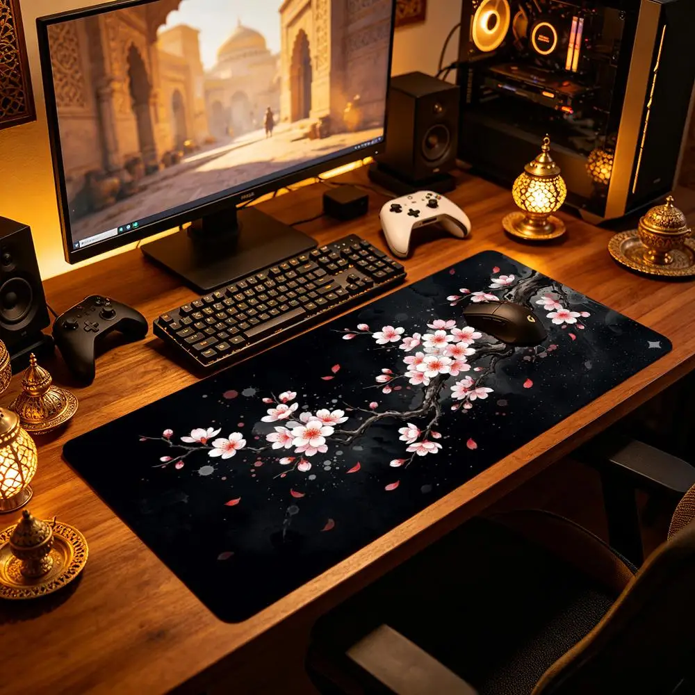 

Lovely Pink Sakura MousePad Gamer Mouse Pad Kawaii DeskMat 1000X500x3MM DeskMat Extra Wide Accessorie Rubber Anti-slip deskMats