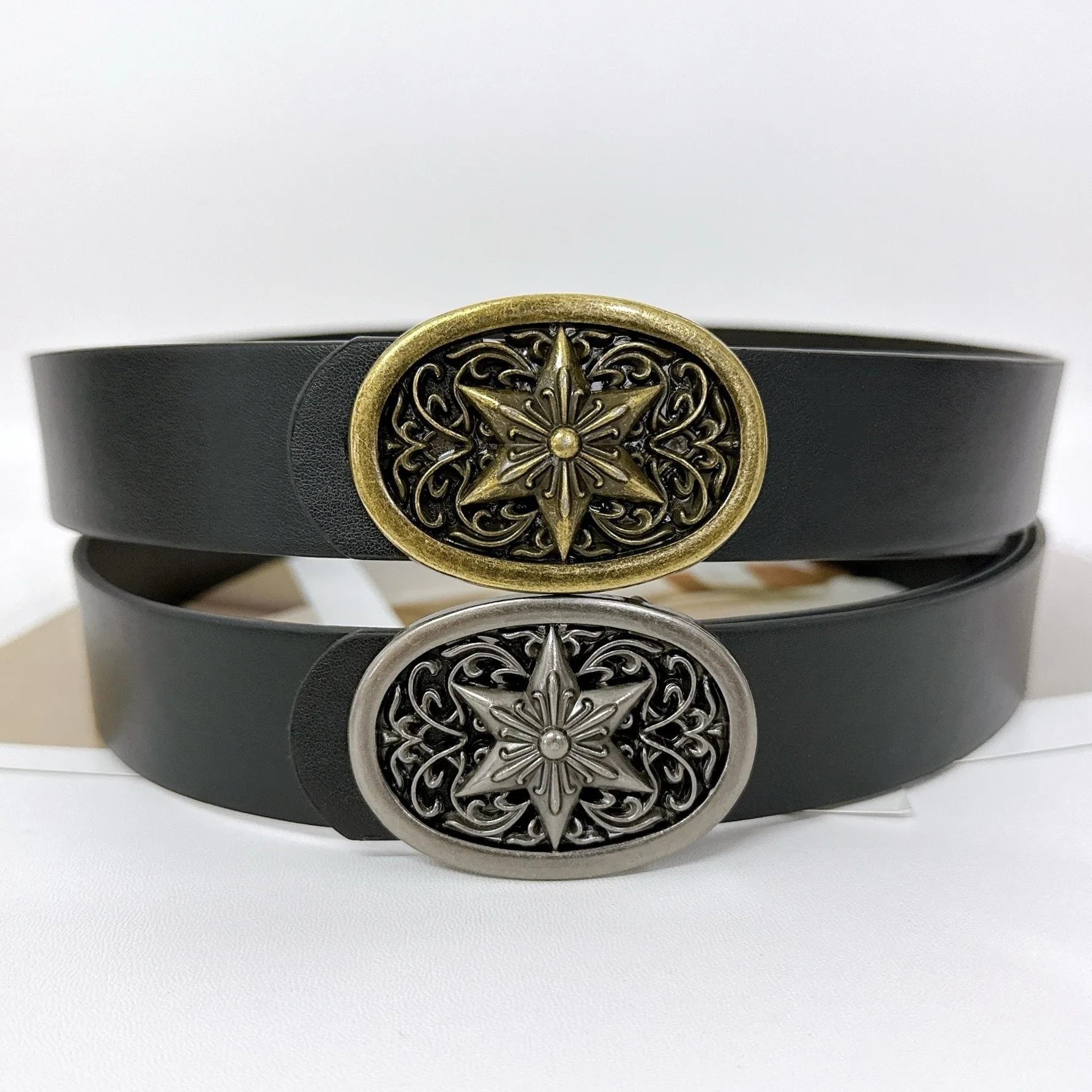 Gothic Y2K Women Men Belts Goth Ladies Hip hop Punk Rivet Skeleton Print Waist Belt Jeans Waistband