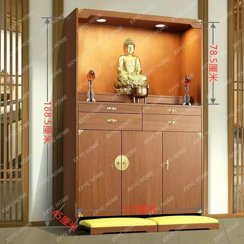 

DV New Chinese-style Buddhist niche vertical cabinet household Guanyin Buddha statue offering platform