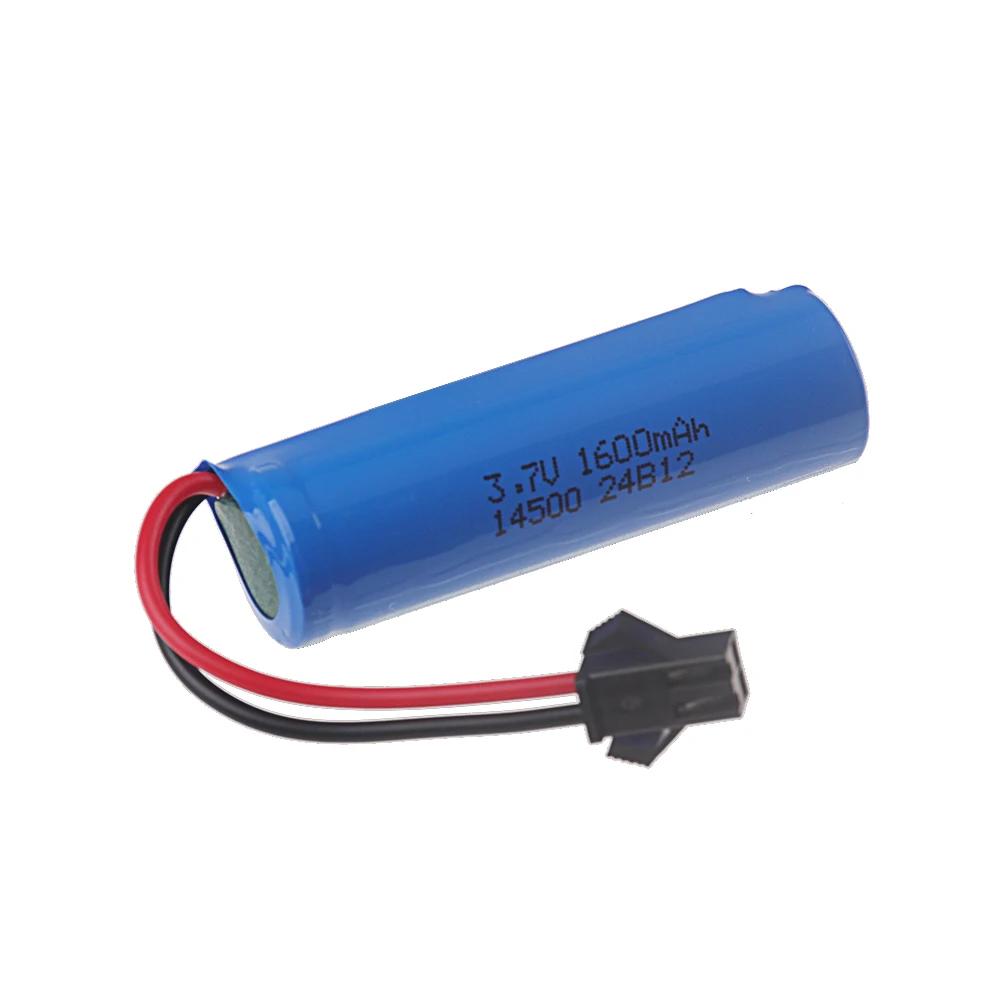 Original 3.7v 1600mAh Lipo Battery for JJRC C2 D828 RC Car Parts 14500 SM-2P For RC Stunt Dump Car Battery Toys Accessories