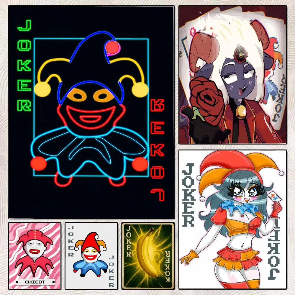Game Joker B-Balatro retro card Painting Calligraphy Stylish Canvas Poster Wall Art for Living Room Bedroom Office Home Decor