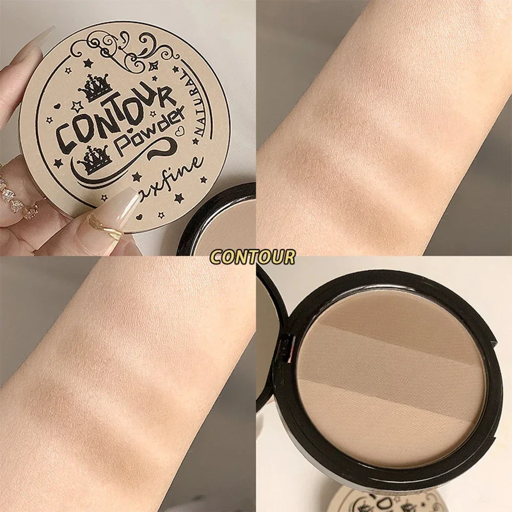 Palette de poudre de Contour mate Rose bronzante, poudre d'ombrage naturelle longue durée pour le visage, imperméable, 3 couleurs, cosmétiques