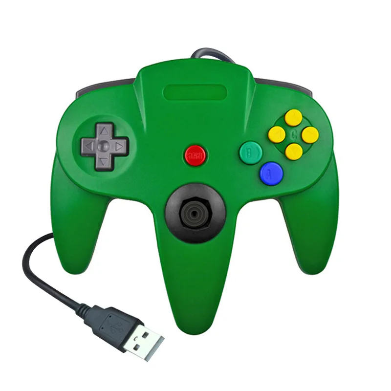 Usb Bedrade N64 Gamepad Joystick Voor Originele Nplan 64 Console Usb Controller Gaming Joystick Voor Nplan N64 Gamepad