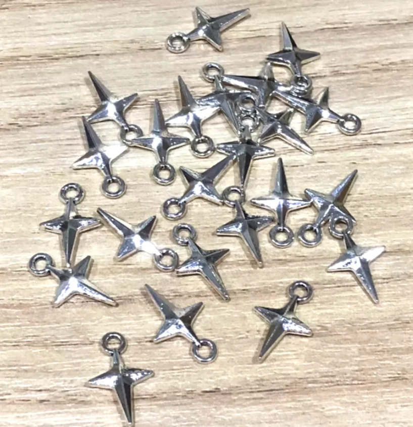 

100pcs 15*9mm Zinc alloy metal star design pendants for handmade jewelry accessories HW3544