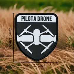 Parche moral táctico piloto de dron impreso gancho y bucle militar