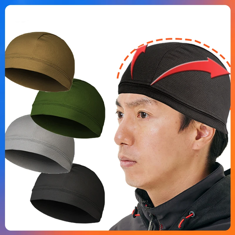 Mesh Helmet Liner Absorb  Sweat Quick-Drying Running Sport  Cap for Biker