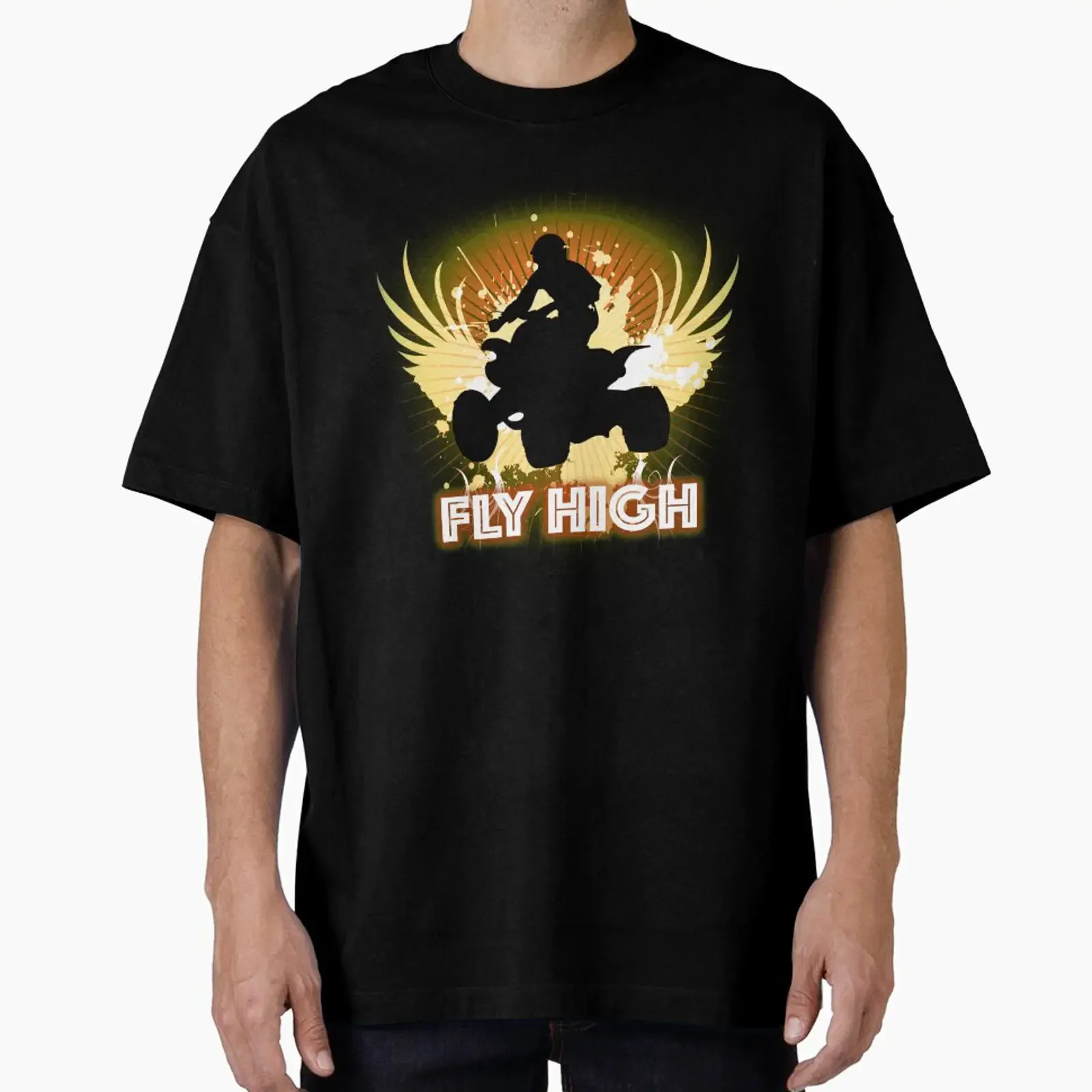 ATV Fly High with Angel Wings Design designed and sold by OurBestBuys vintage Washed designer clothes Top For Everyday Wear