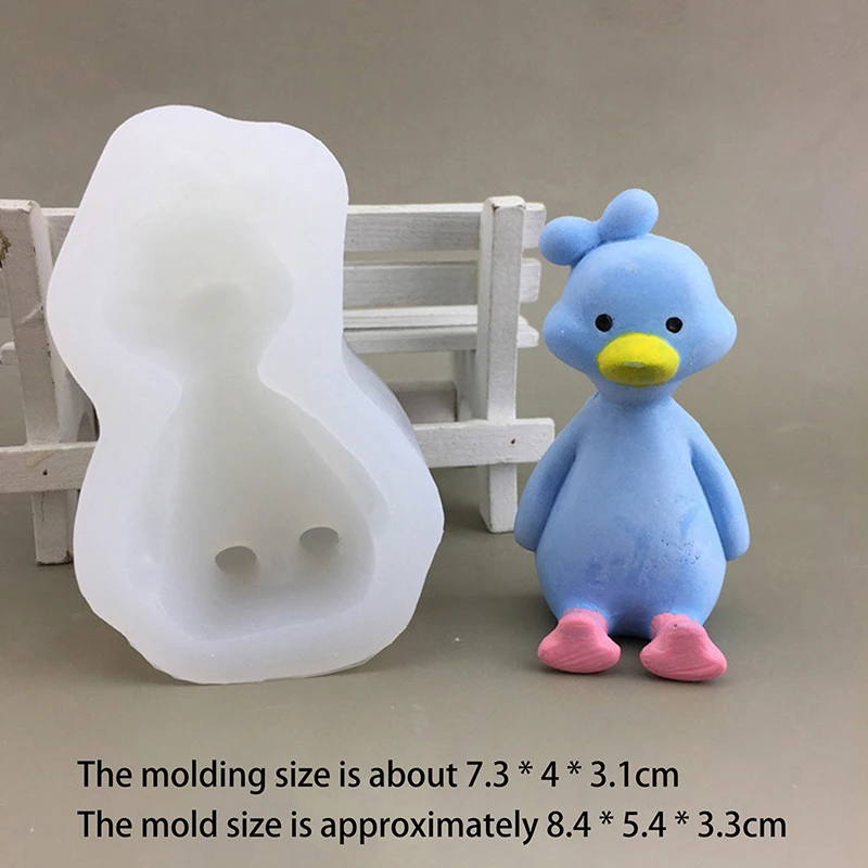 3D simpatico cartone animato anatra stampo in Silicone fai da te candela profumata gesso sapone stampo in resina fatto a mano cottura torta al cioccolato stampo