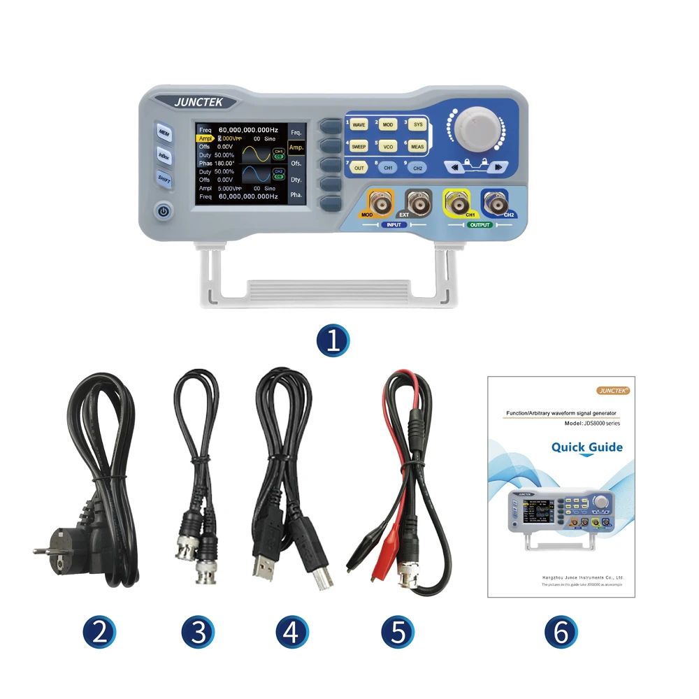 Imagem -04 - Arbitrária Waveform Generator Dual Channel Signal Source Frequency Meter 275 ms s 14bits 60mhz 80mhz Ferramenta Jds8060 8080