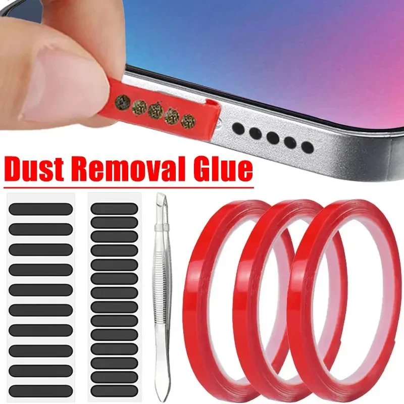 Universal Phone Speaker Dust Removal Glue Speaker Grid Cover Dust Sticker Cleaning Glue Cleaning Kit for IPhone 15 14 Xiaomi