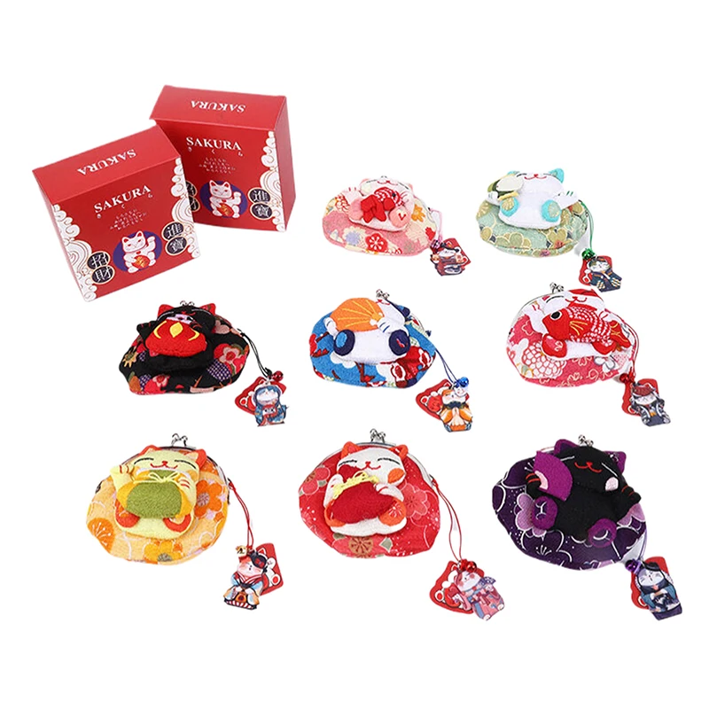 Casual Japanese Style Maneki Neko Coin Purse Doll Wallets Lucky