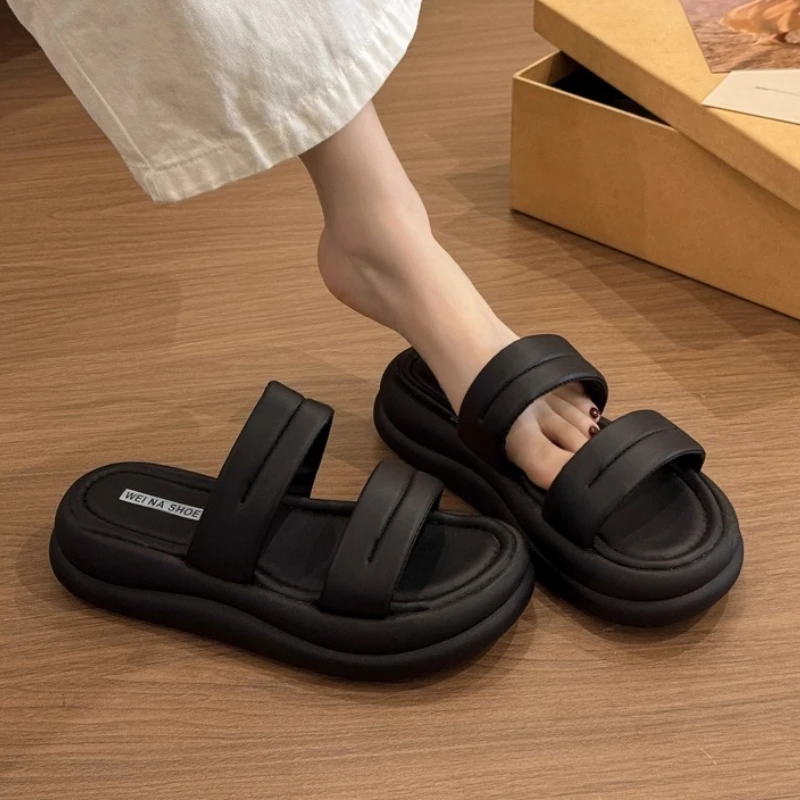 

Women Flats Platform Slippers Casual Sport Sandals New Fashion 2025 Summer Shoes Slingback Beach Woman Flip Flops Trend Slides