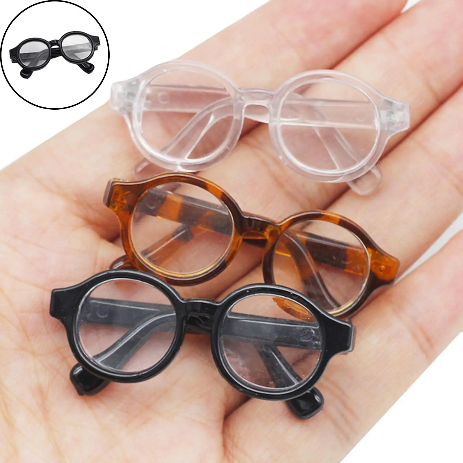 5X Cute Doll Glasses Mini Dress up Sunglasses Plastic Doll Decor Kids