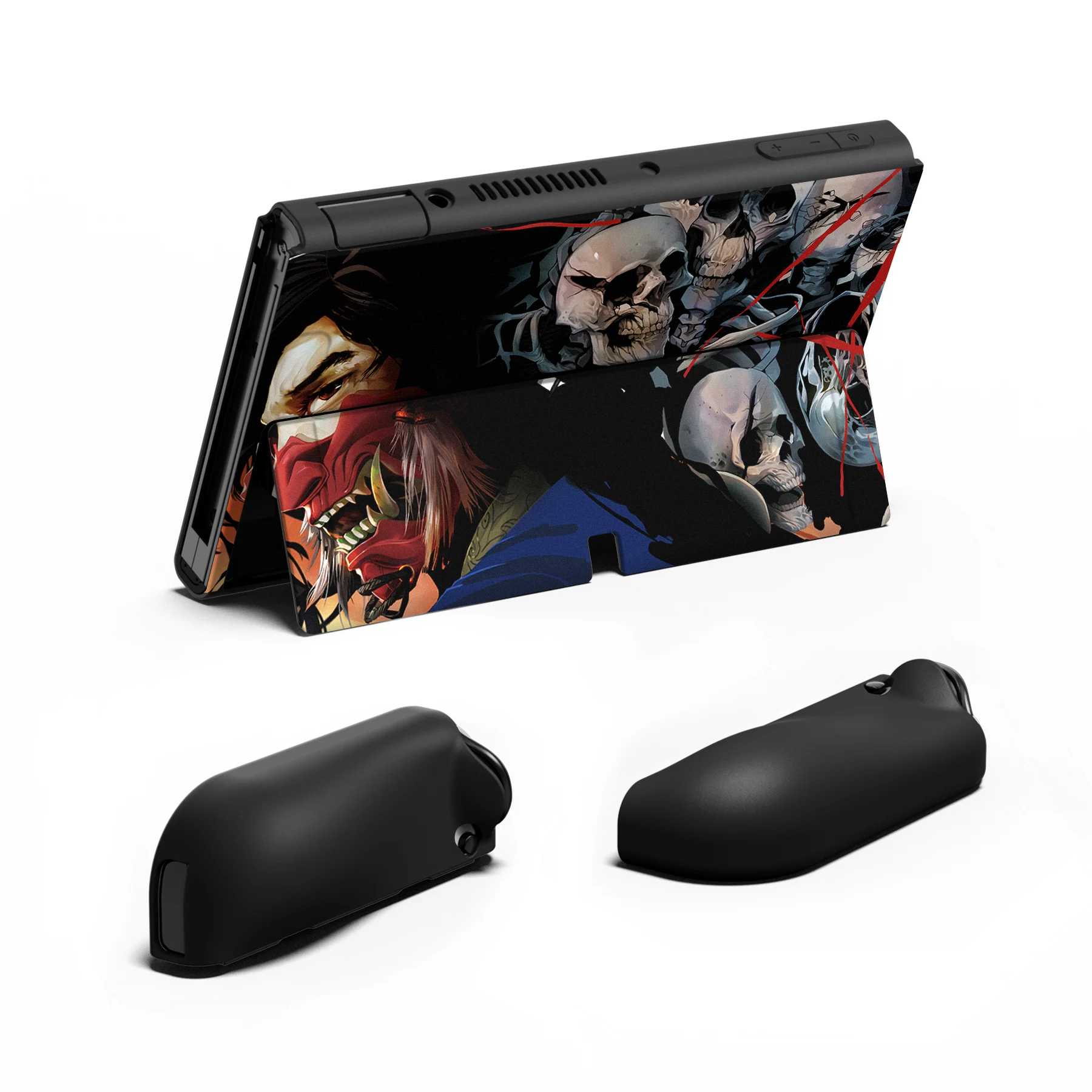 PlayVital ZealProtect Miękkie etui ochronne na Nintendo Switch OLED z uchwytami na kciuki - Clown Hahaha & Ghost of Samurai