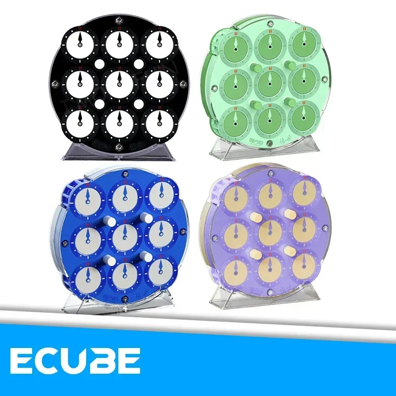 [ECube] QiYi ساعة لغز المغناطيسي Chuanshi المهنية سرعة مكعب لغز المكعب السحري أسود أبيض أخضر أزرق أرجواني شفاف