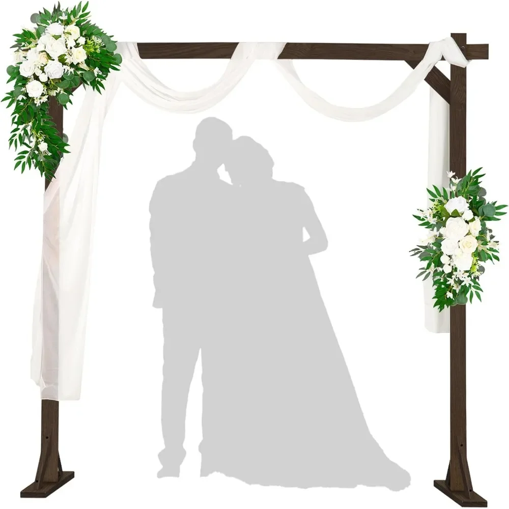 

Wooden/Wood Arch 7.2FT for Wedding Ceremony, Arbor Backdrop Stand for Garden Parties, Autumn Theme, Rustic Decorations