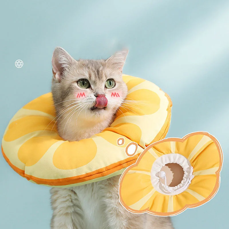 Adjustable Cat Collar Neck Pillow After Surgery Recovery Soft Necklace Prevent Bite Scratching Anti-lick Wound Healing Protect