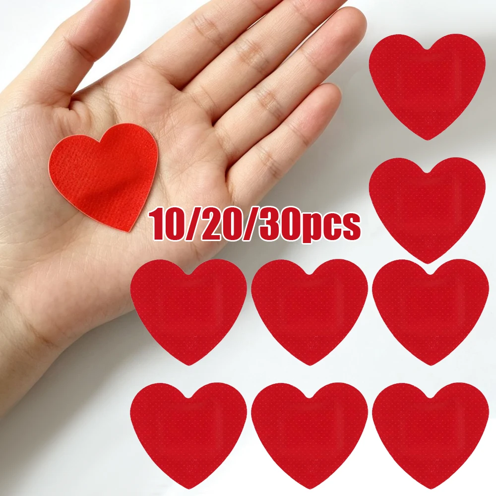 10/20/30pcs First Aid Adhesive Bandage Non-woven Fabrics Sticking Heart-Shaped Waterproof Wound Dressing Patches Tape
