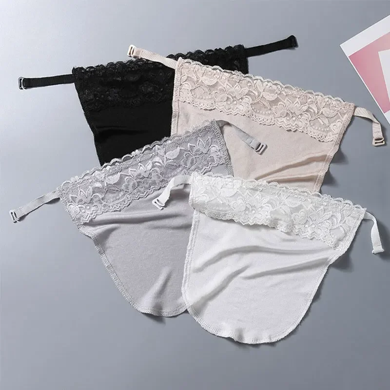 Anti-Glare Underwears Strapless Insert Wrapped Chest Overlay Modesty Panel for Women Quick Easy Clip-On Lace Mock Camisole Bra