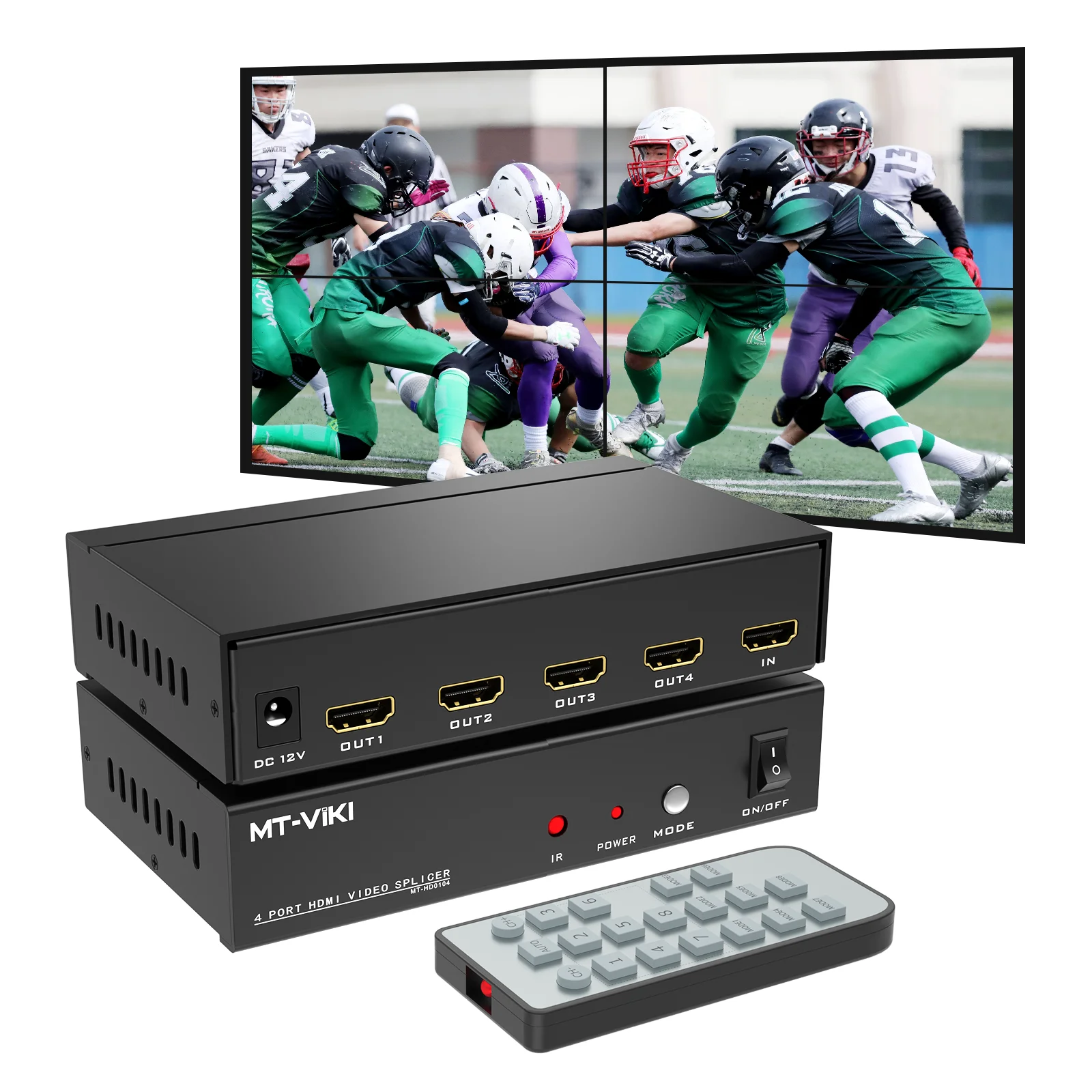 

4K 30hz HDMI Video Wall Controller 1 in 4 Out, MT-VIKI HDMI Video Splicer 2x2