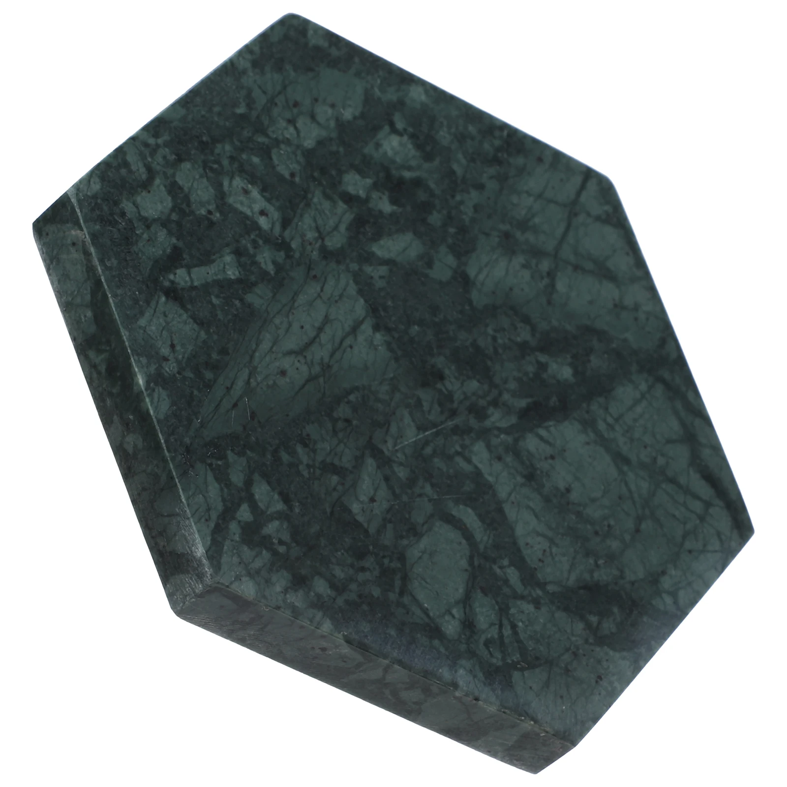 

Marble Cup Coasters Hexagonal Indian Green Drink Placemat Wear Resistant Coffee Mug Desktop Pad Home Cafe Table Gift