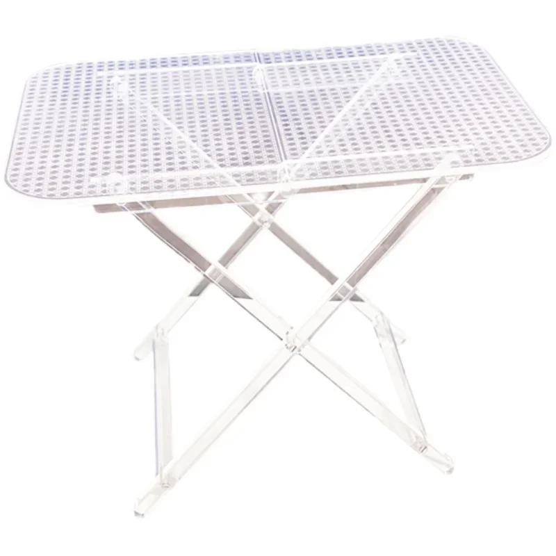 Grid Acrylic Transparent Folding Table Living Room Sofa Side Table Small Coffee Table Corner Table Designer Furniture