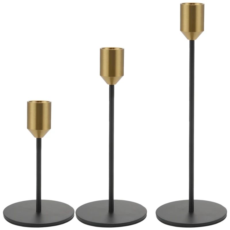 Candle Holder,Candlestick Holders, Set Of 3 Modern Decor Candle Stands For Taper Candles, Fits 3/4 Inch Thick Candles