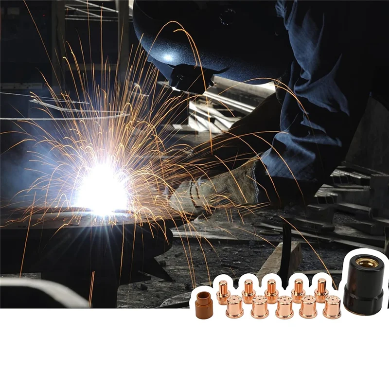 

A96I-12Pcs Plasma Electrode Cutter Tips Kit Cutting Consumable Compatible For Versa-Cut 40 Cutter Torch