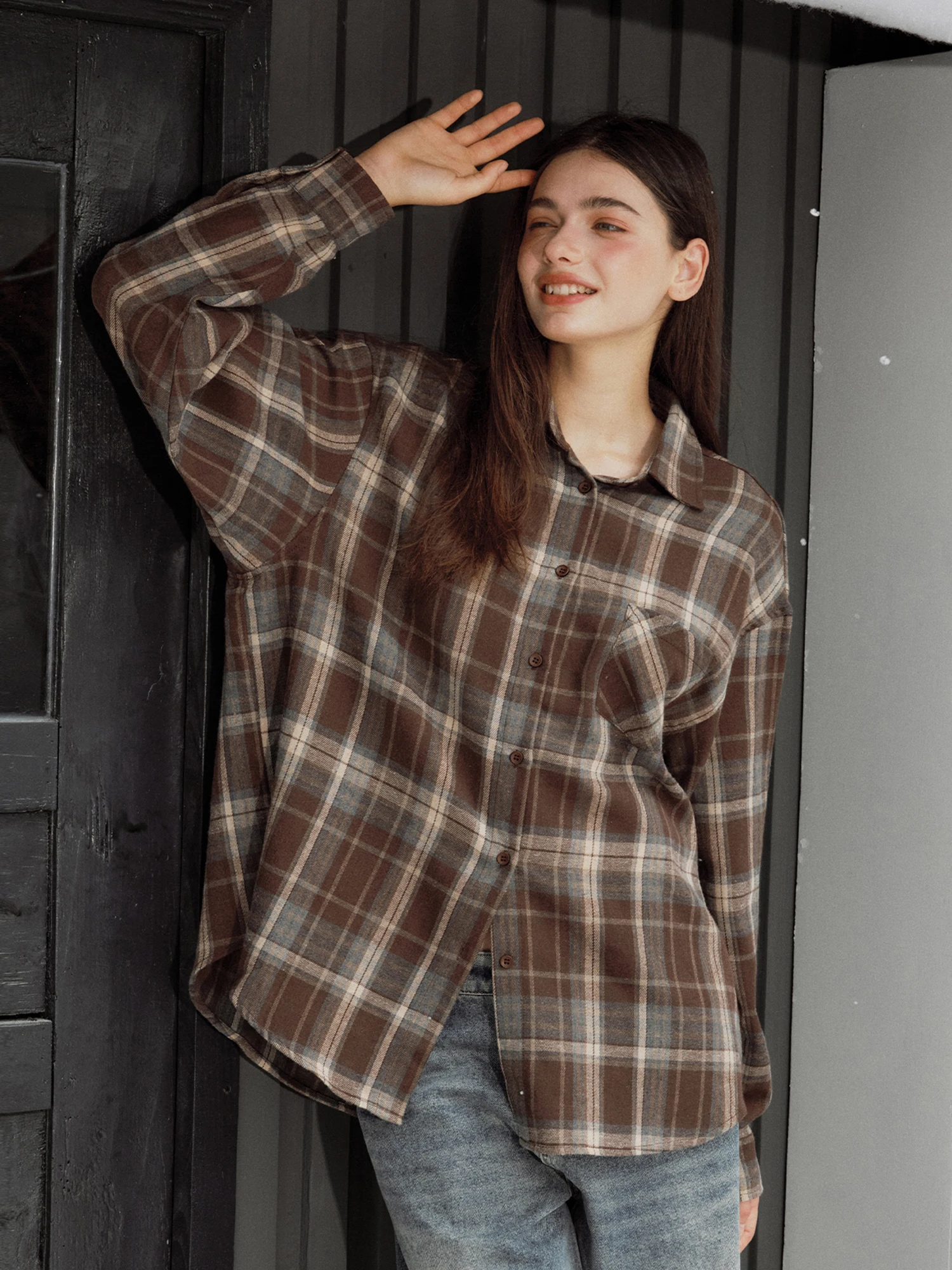 

Женское осенне-зимнее пальто Yescci в стиле ретро, свободного кроя, из смесового хлопка и полиэстера, с длинными рукавами и пуговицами