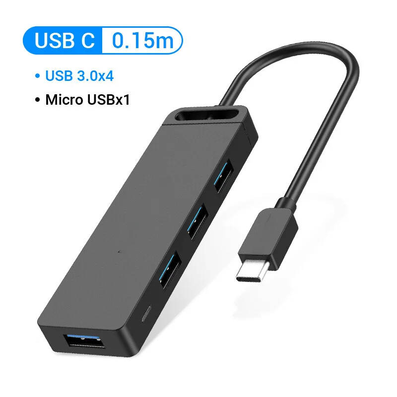 S  USB Type C HUB Multiport USB 3.0 Hub Micro Adapter Dongle For PC