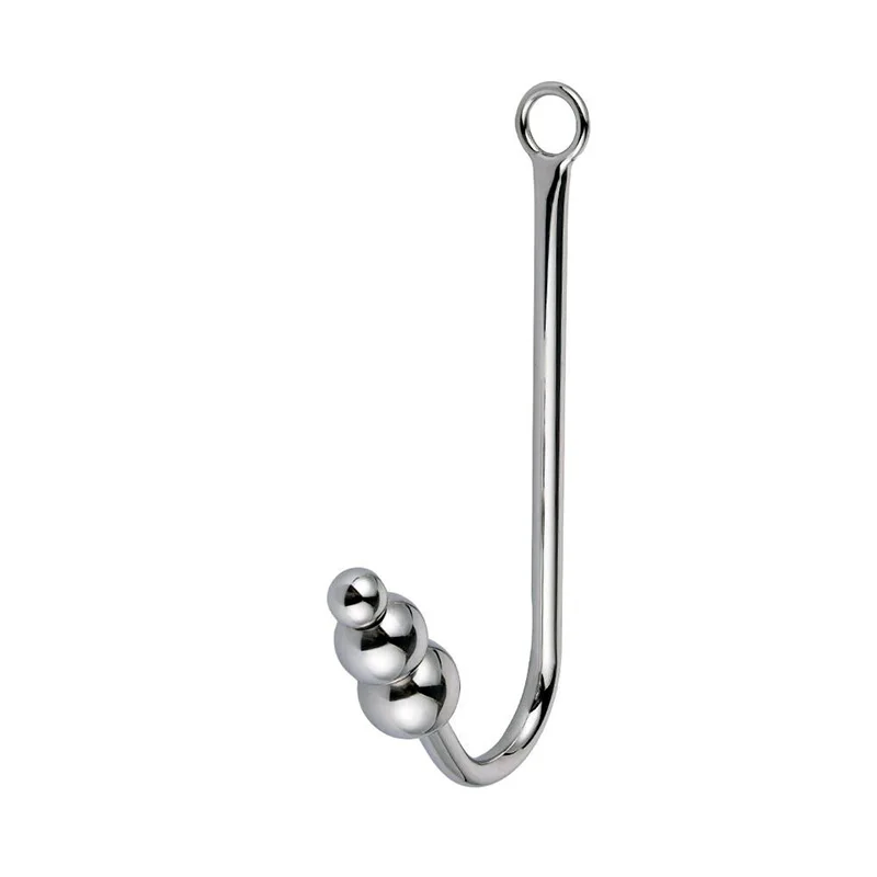 Gay Butt Plug Stainless Steel Metal Anal Hook With Ball Penis Ring For Male Anal Plug Dilator Penis Chastity Lock Cock Ring