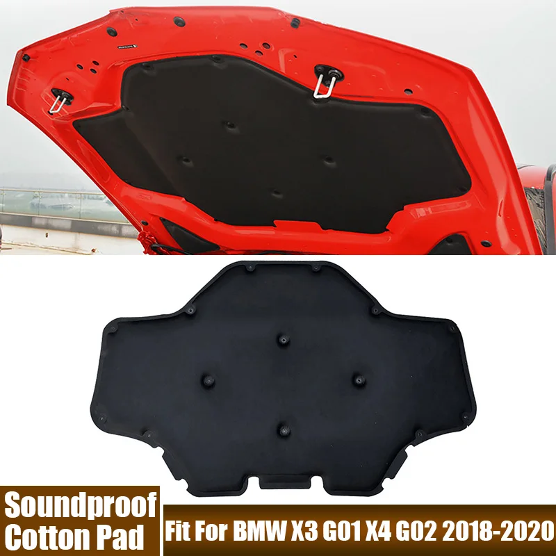 Front Engine Soundproof Hood Cover With Buckle For BMW X3 G01 X4 G02 2018-2020 Car Accessories Sound Insulation Cotton