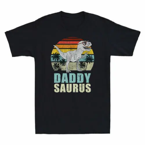 

Daddysaurus Shirt T-Rex Dinosaur Daddy Saurus Father's Gift Vintage Men T-Shirt