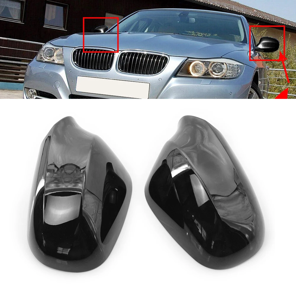 2pcs Car Rearview Mirror Cover Replacement for BMW 3 Series E90 09-1151167205291 51167205292