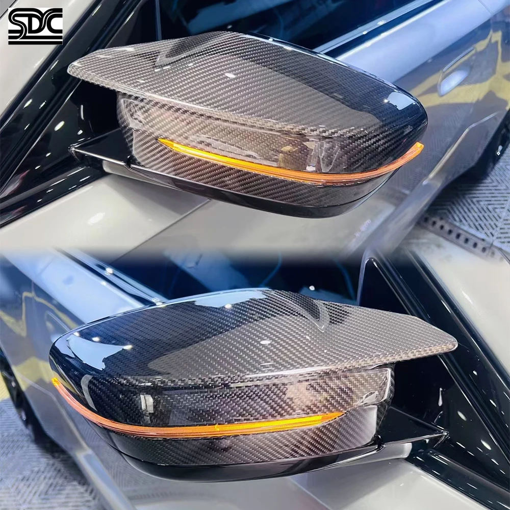 RHD Dry Carbon Fiber Mirrorcaps For BMW M3 M4 G80 G82 M2 G87 M240i G20 M340i M440i 2021+ Real Carbon Fibre Side Mirror Covers