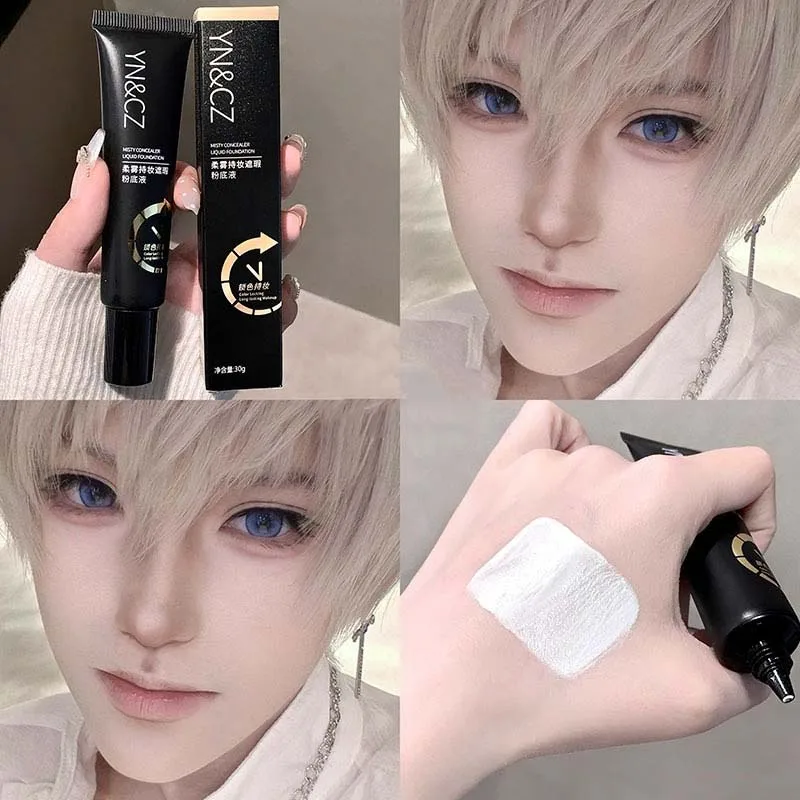 Base de Maquillaje Blanca Mate, Base de Cobertura Total, Base de Larga Duración, Corrector Impermeable, Maquillaje Gótico para Cosplay