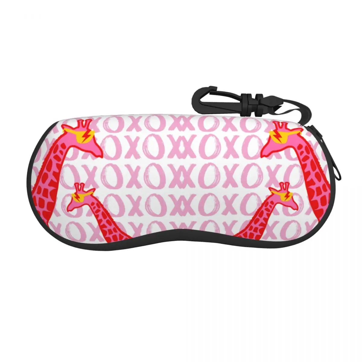 Custom Giraffe XOXO Shell Glasses Case Unisex Cool Pink Girl Purple Letter Aesthetic Eyeglasses Case Sunglasses Protector Box