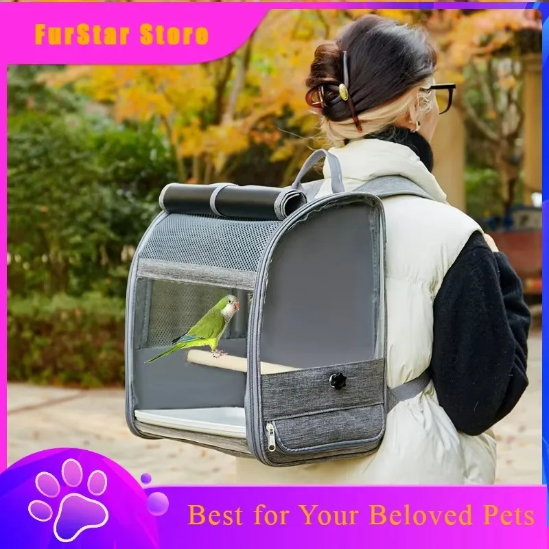 FurstarPortable Pet Bird Bag To Go Backpack Parrot Pigeon Rabbit Polyester Outdoor Large Capacity Portable Pet Bag Journey Acces