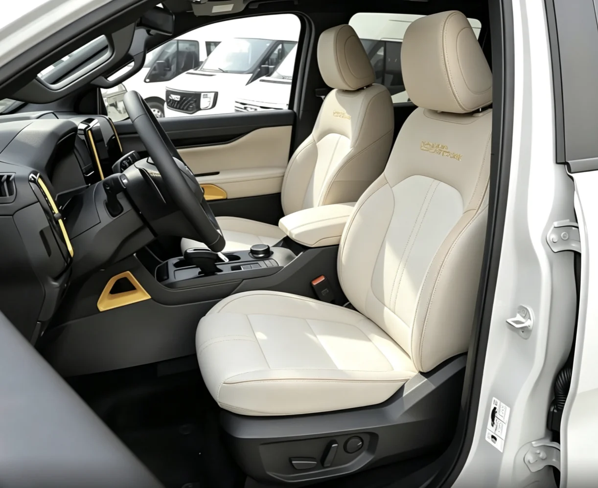 Für Ford Ranger 2023~2025 Maßgefertigte Autositzbezüge Luxuriöses Nappaleder 100% Passgenau Innenausstattung 360 ° Vollständige Abdeckung – Detail 1