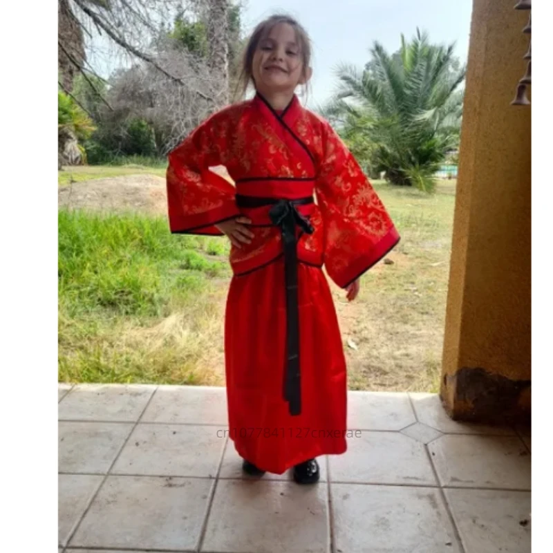 فستان رقص زي قديم للأطفال، رقص عرقي صيني هانفو، زي أداء للفتيات الصغيرات